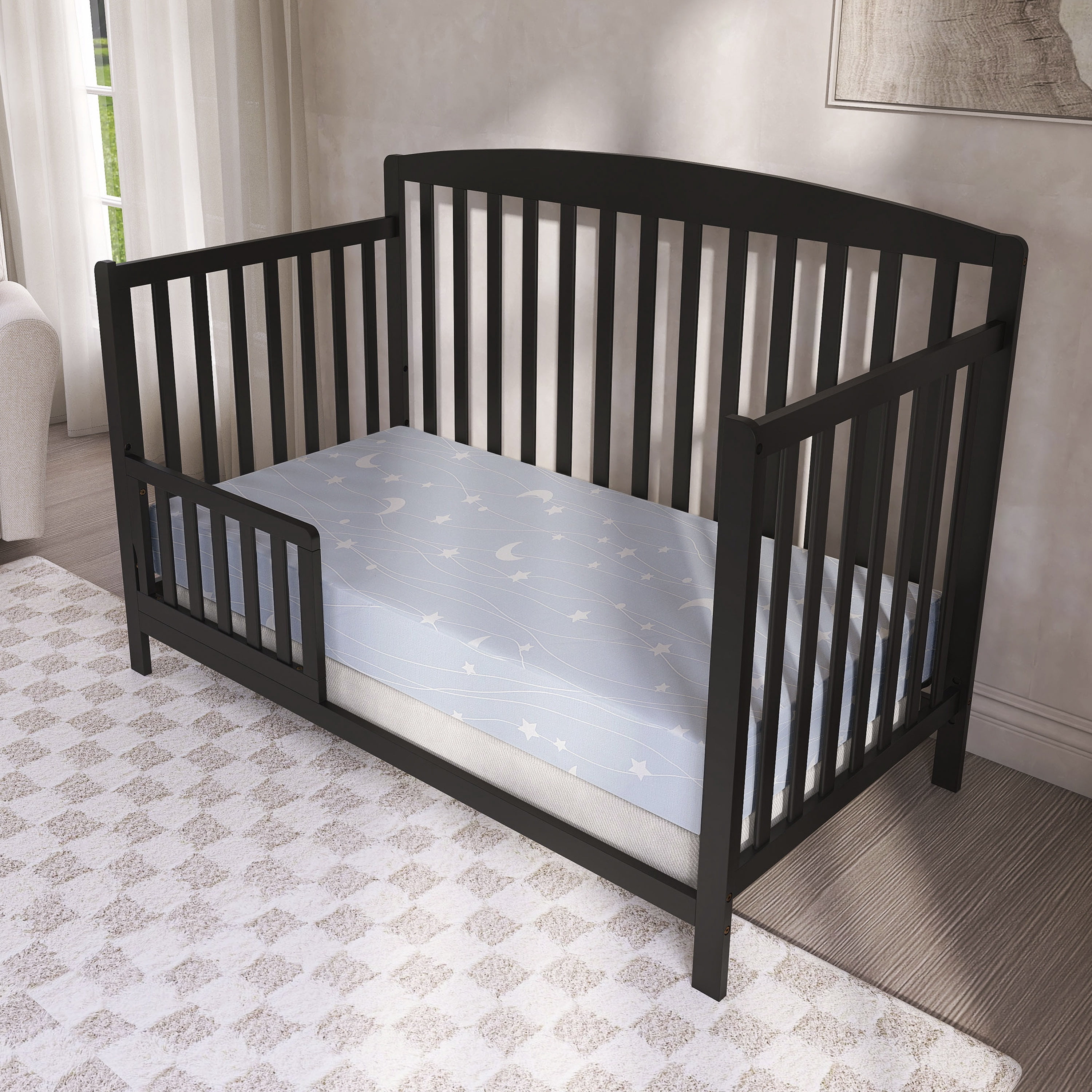 Dream On Me Sparkling Dreams 2 in 1 Infant and Toddler Bed Mattress, Blue