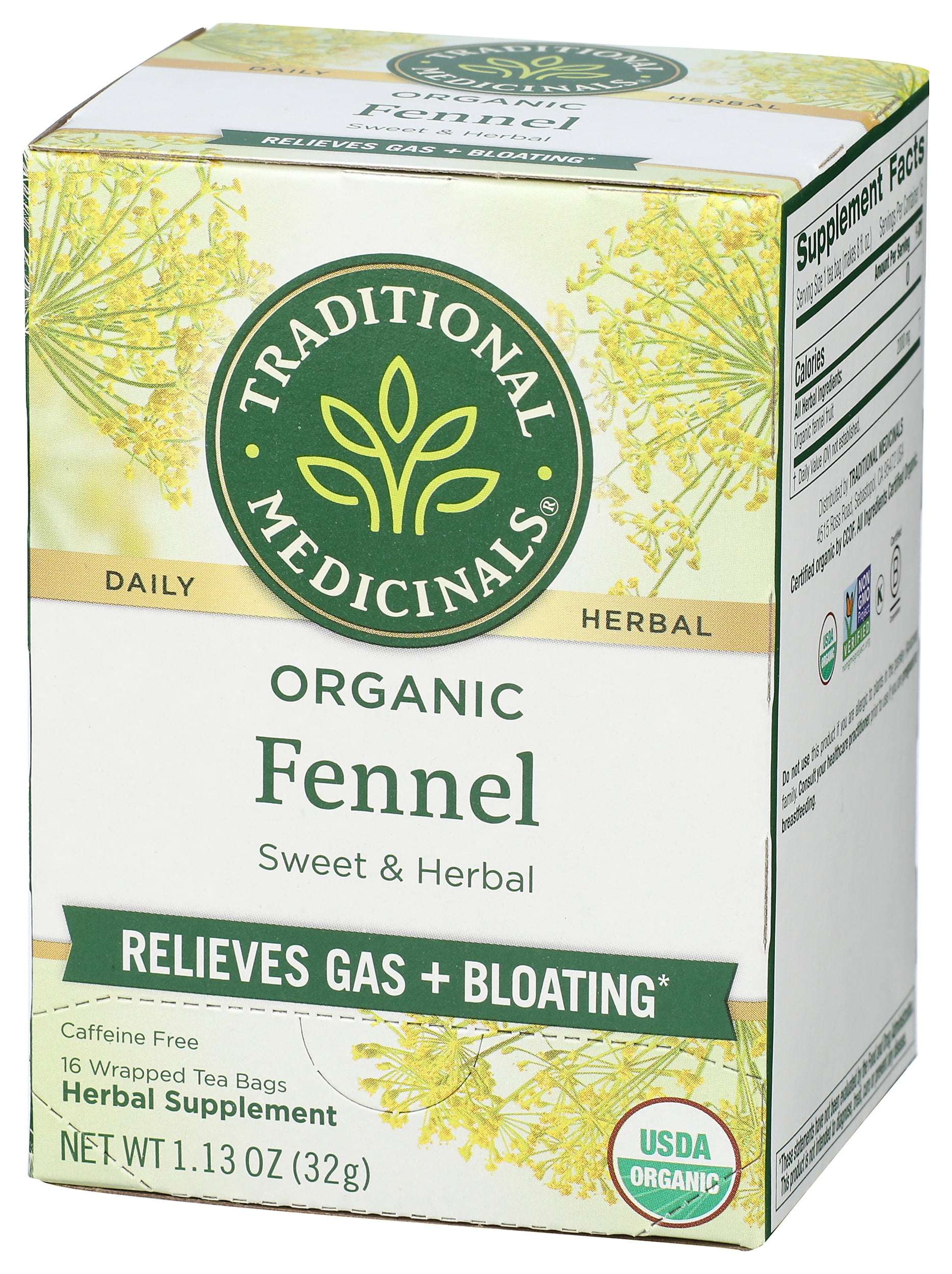 Pack of 6, Traditional Medicinals Organic Fennel Tea, 1.13 oz