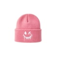 thumbnail image 2 of IYYVV Unisex Halloween Beanie Hat Pumpkin Ghost Skull Knit Cap | Funny Prints, Knit for Fall Winter Pink, 2 of 8