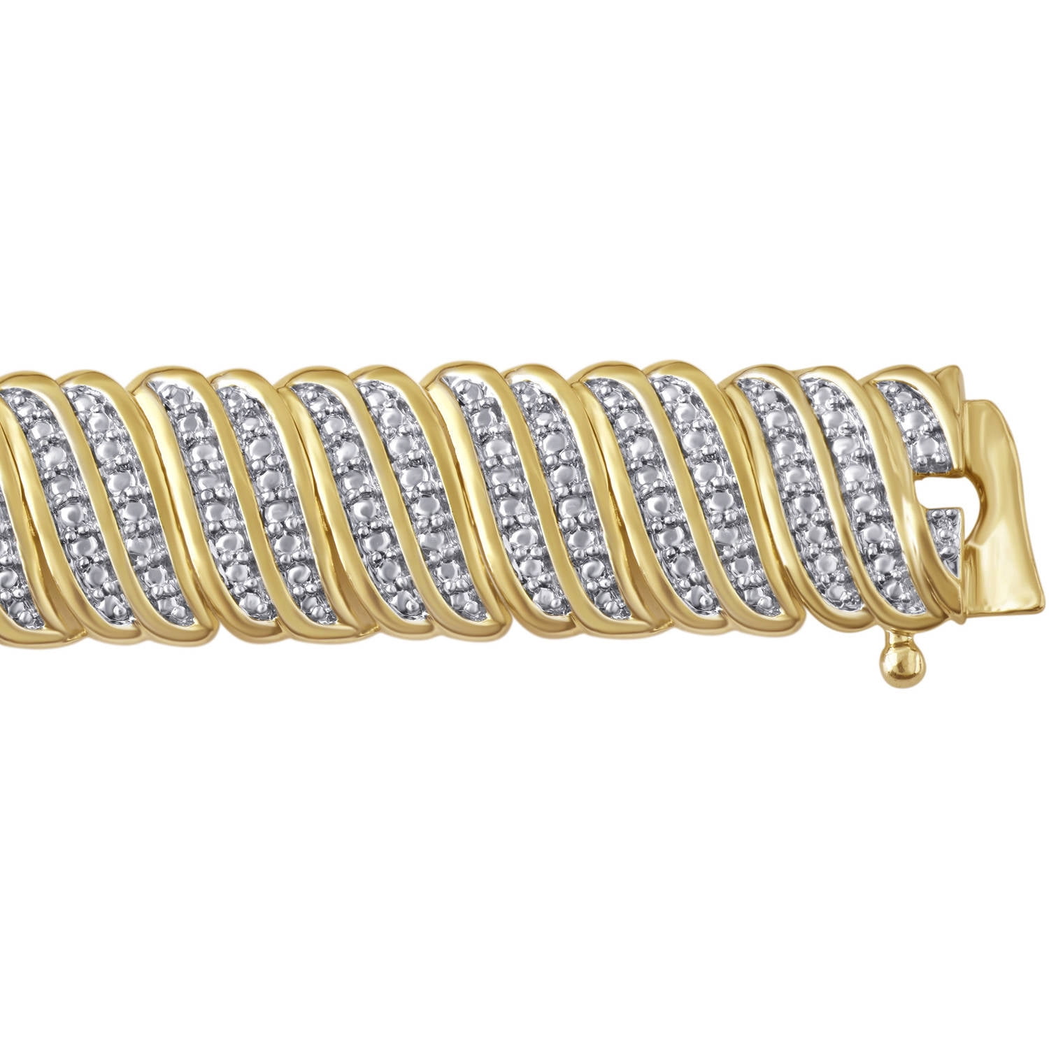 Arista 1.00 ct Round Diamond Fashion Bracelet Gold-Tone over Brass, 7.5"(I-J, I2-I3)