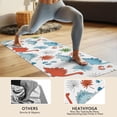thumbnail image 4 of White Cartoon Dinosaurs Leaves Footprints Pattern Hot Yoga Mat Towel Non Slip for Hot Yoga - Quick-Drying Yoga Mat Cover with 4 Corner Pockets with Travel Bag - Hot Yoga Towel Non Slip 74"x26", 4 of 6
