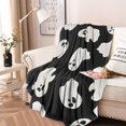 thumbnail image 2 of Black Halloween Ghost Silhouettes Round Blanket,Comfortable Soft Flannel Throw Blanket,All Season,Warm Lightweight Blankets for Sofa Bed Couch Living Room Chair 60"x60", 2 of 5