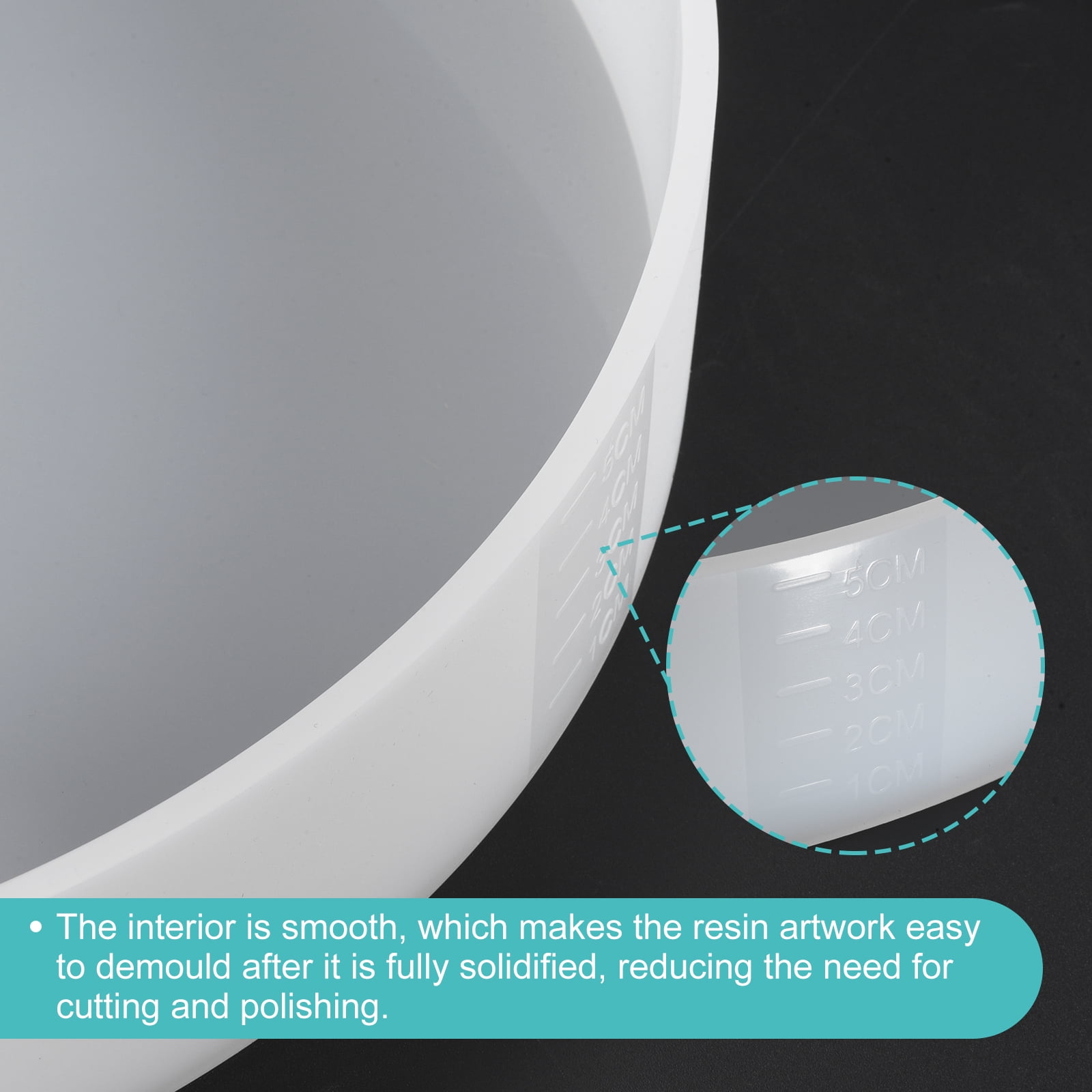 Uxcell 23.6" Charcuterie Board Resin Silicone Mold Tray Epoxy Mould for DIY Art Home Decoration (Round)