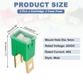 thumbnail image 2 of Uxcell 3pcs Cartridge Fuse, 32VDC 40A Male Terminal Automotive Assortment J Case Fuse for Car, Truck, RV, Boats, Green, 2 of 6