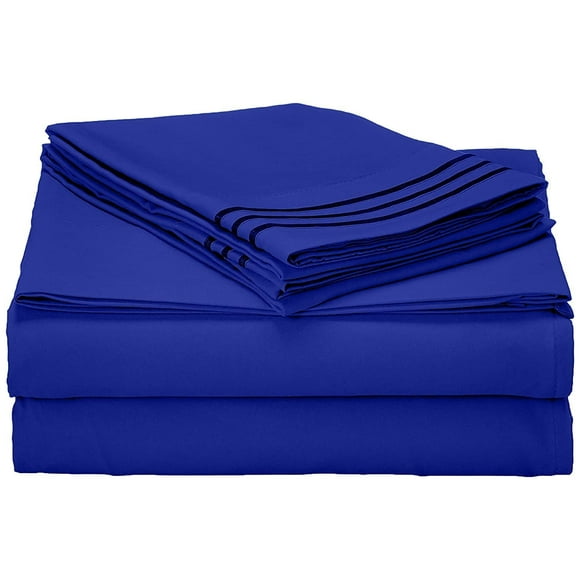 Elegant Comfort 1500 Thread Count - Wrinkle Resistant - Egyptian Quality Ultra Soft Luxurious 4 pcs Bed Sheet Set, Deep Pocket Up to 16" - Many Size and Colors , Queen, Royal Blue