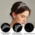 thumbnail image 3 of 6Pcs Silver Girls Princess Crystal Tiara Crown, Princess Rhinestone Pearl Tiara, Bridal Wedding Crown Headband Hair Accessories for Women, Birthday, Wedding, Prom, Party, Pageant, 3 of 8