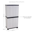 thumbnail image 6 of Sunnydaze Lockable Adjustable 48.75" Plastic 3-Shelf Freestanding Garage Storage Cabinet, Gray with Charcoal Trim, 6 of 11