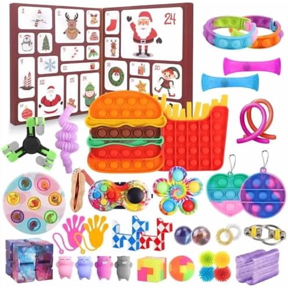 Fidget Advent Calendar, 24 Days of Surprises Fidget Toys Box, Christmas Countdown Advent Calendars for Kids$$Home Decor, Kitchen, & Other