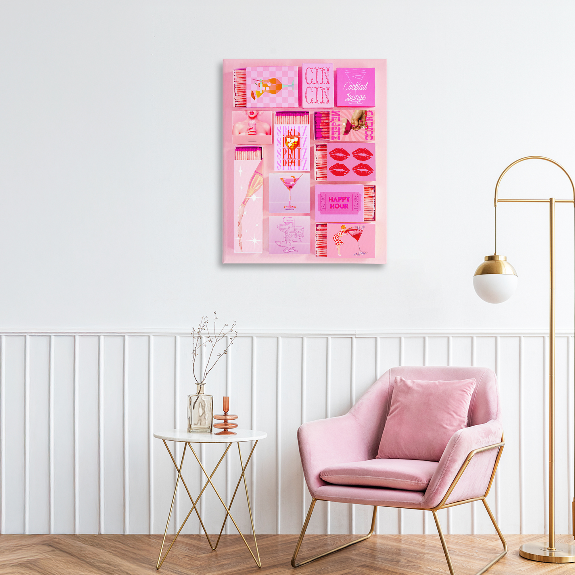 Feminine Glam Matches Canvas Wall Art, design by Lil' Rue