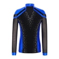 thumbnail image 3 of inlzdz Kids Boys Figure Skating Training Competition Outfit Sparkly Shirt Top Pants Ice Skating Dance Clothes Set Royal Blue+Black 6, 3 of 7