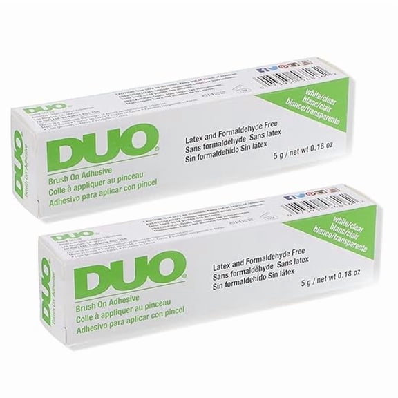 DUO Brush-On Clear Eye Lash Glue, Waterproof Strip Lash Adhesive, 0.18 oz, 2-Pack
