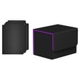 thumbnail image 4 of Caja de almacenamiento para barajas de cartas, organizador de piel sintética, para intercambiar Negro Púrpura, 4 of 9