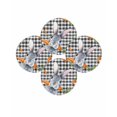thumbnail image 7 of 13 Inch Round Placemats Set of 4, Grey Bunny Easter Non Slip Heat Insulation PP Table Mats, Rabbits Spring Botanical Black White Plaid Washable Place Mats for Kitchen Dining Party Table Decor, 7 of 7