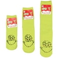 thumbnail image 5 of Dr Seuss The Grinch Who Stole Christmas Adult Fuzzy Holiday Gripper Slipper Socks Crew Socks OSFM, 5 of 7