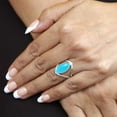 thumbnail image 5 of 925 Sterling Silver Women Jewelry Natural Blue Chalcedony Ring, 5 of 9