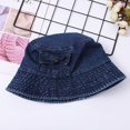 thumbnail image 4 of LNMQLPDBS Sun Hat for Baby Short Brim Trendy Denim Fisherman Hat with Pocket Toddler 2-3 Years Old Spring Autumn Outdoor Shade Hat Casual Foldable Summer Sunhat for Going Out ﻿, 4 of 4