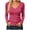 Hot Pink, variant on Vivianyo HD Women's Fall Winter Fitted V Neck Rib Knit Top, Slim Stretch Long Sleeve Pullover Sweater for Daily Errands Night Out Wear, Sizes S-2XL