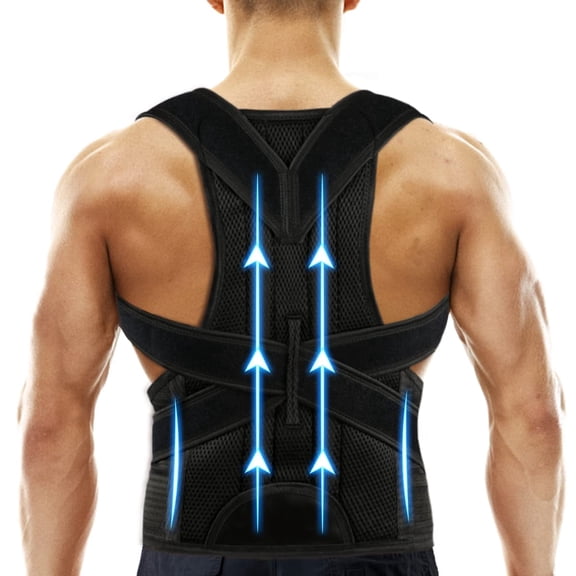TYPPKMM Full Back Posture Brace, Comfort Fit, Black, XXXXL