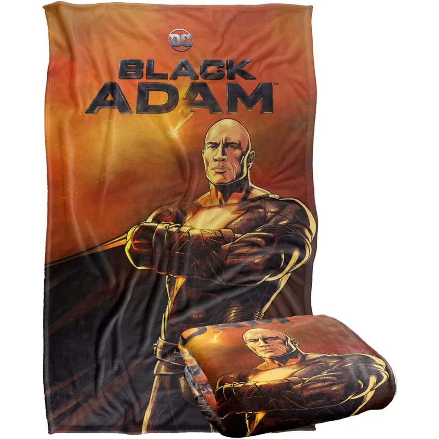 Black Adam Blanket, 36"x58" Black Adam WBTAYB and Character Silky Touch