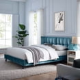 thumbnail image 6 of Modway Makenna Queen Modern Performance Velvet Platform Bed in Sea Blue, 6 of 8