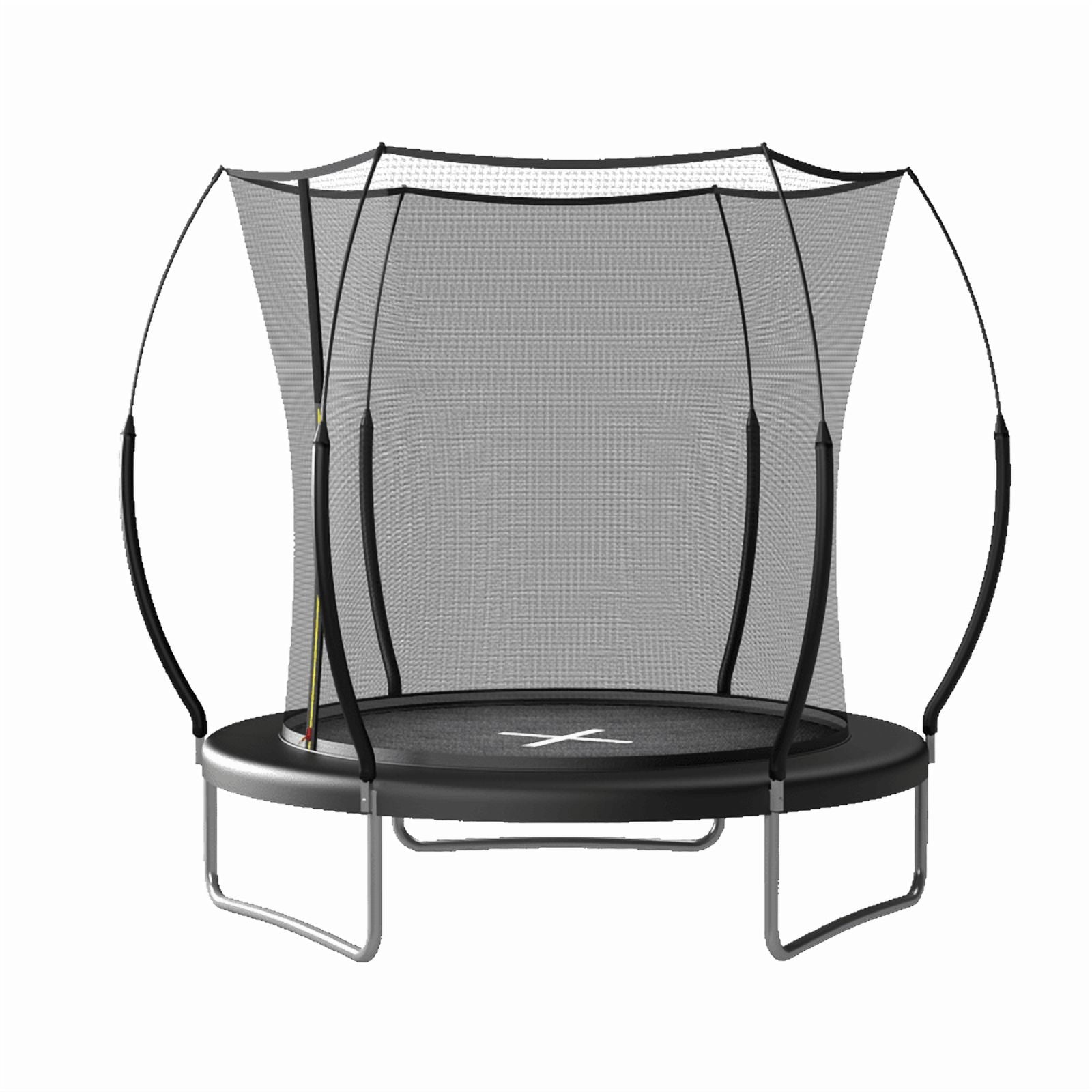 8FT Trampoline for Kids, 96" Outdoor Backyard Trampoline with Safety Enclosure Net, Springfree Bungee Trampoline for Kids, Heavy-Duty Galvanized Steel Frame Black