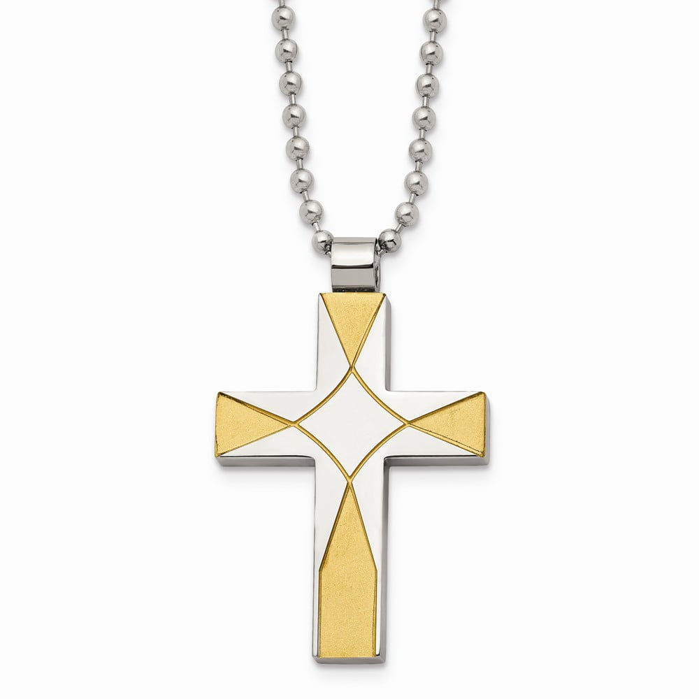 IP-plated Cross Necklace 