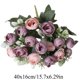 thumbnail image 3 of Ramo de Rosas Artificiales con Acentos de Tela de Satén, 40 x 16 cm, Disponible en Blanco, Rosa, Púrpura, Naranja, para Decoración del Hogar o Regalos, 3 of 7