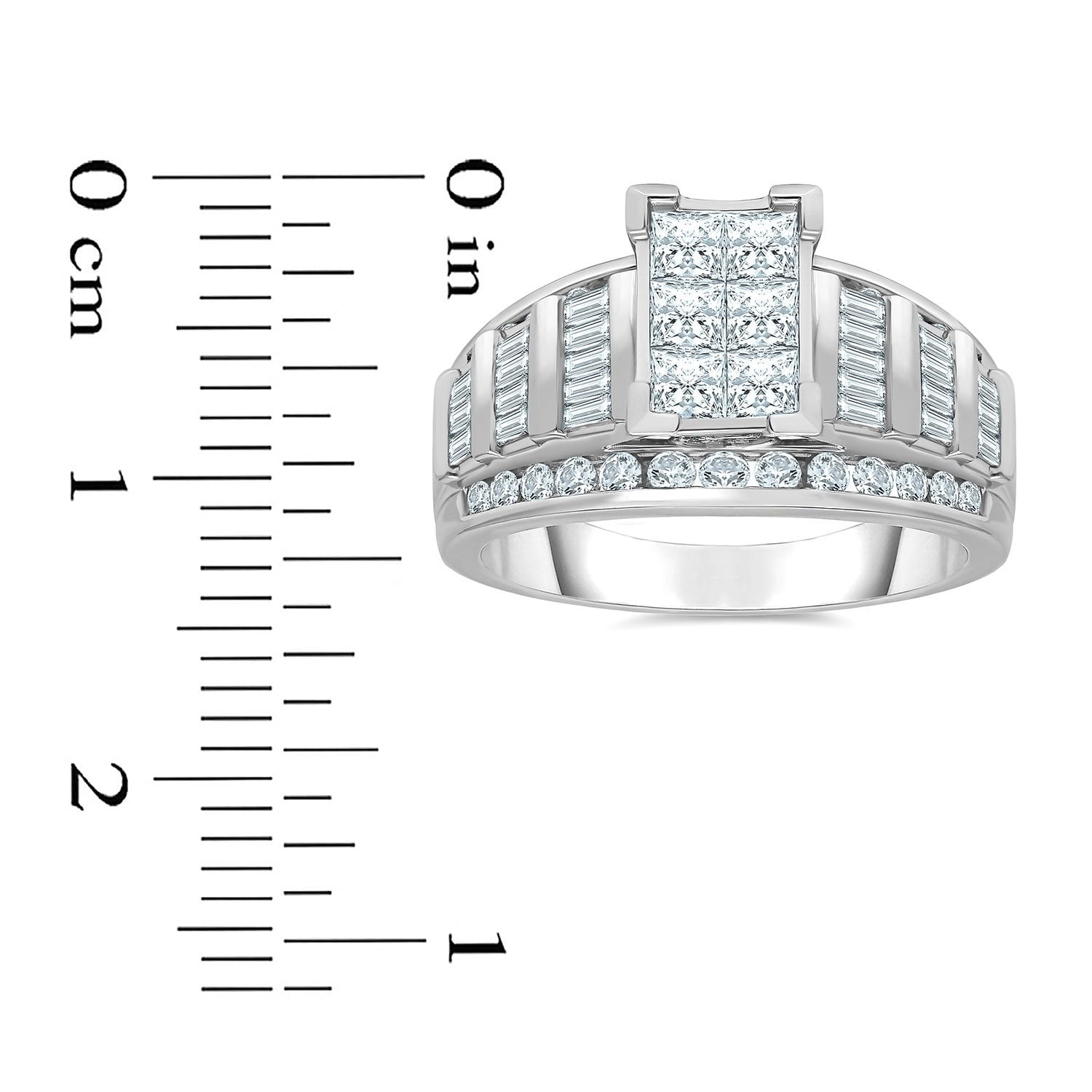 Tariff Ring Promo 1枚 1.95 CT. T.W. Diamond Fashion Ring in 14K White Gold