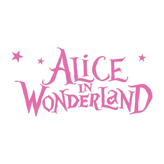 In Wonderland Alice Cartoon Kids Room Quote Vinyl Wall Design Wall Art Sticker Designs Vinyl Stickers For Home House Walls Rooms Windows Bedroom Decoration Size (28x28 inch)