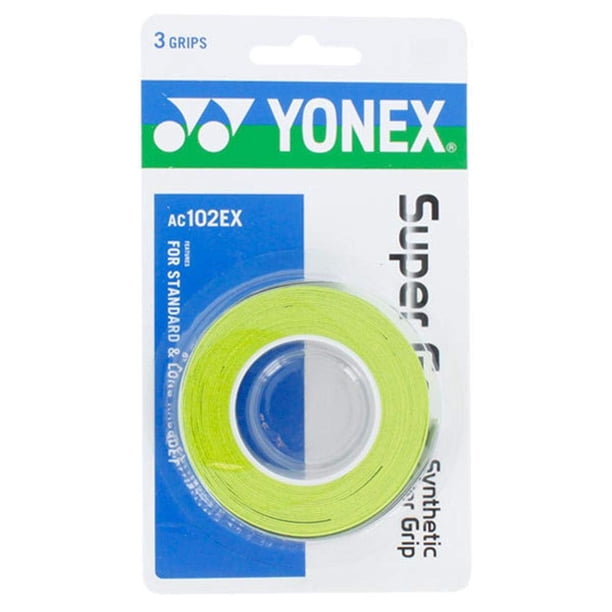 Raqueta de tenis YONEX Super Grap Overgrip, color verde cítrico, paquete de 3