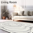 thumbnail image 2 of ODIKA 3'x5' Machine Washable Non-Slip Area Rug, Micro Loop Luxury Interlocking Symmetrical Ripple Design High Traffic Rug with Pad, White, 562726, 2 of 8