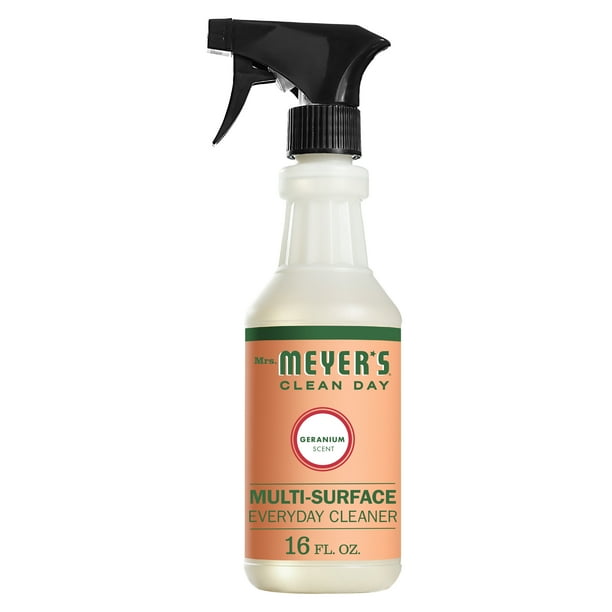 Mrs. Meyer's Limpiador Multisuperficies de Uso Diario Clean Day Aroma a Geranio, Botella de 16 Onzas