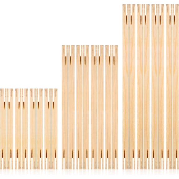 NOGIS 12-Pack Wooden Stretcher Bars Kit - Complete Needlework Frame Set (8/12/16 Inch) | Heavy-Duty Canvas Stretchers for Embroidery, Cross Stitch & Craft Projects
