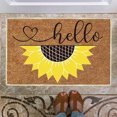 thumbnail image 6 of 24"x16" - Coir Door Mat with Heavy Duty Backing - Welcome Mats for Entryway, Porch - Anti-Slip PVC & Coconut Fiber Surface - Natural Home Accessories, Minimalist Original Design,Sunflower Theme, 6 of 7