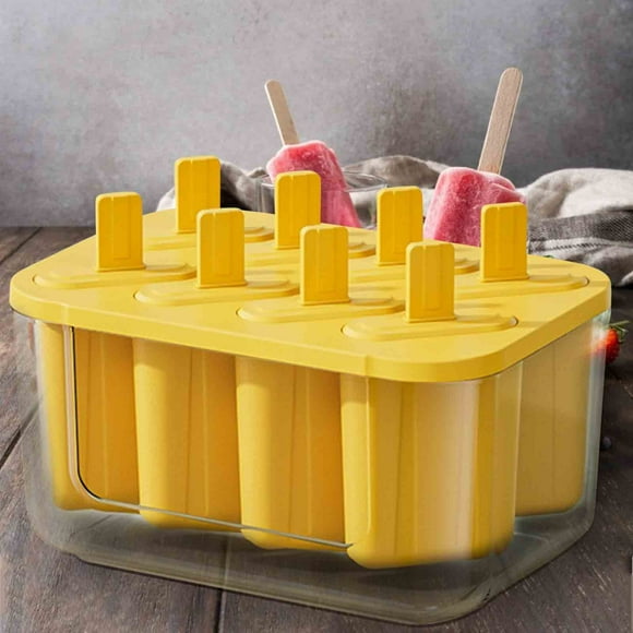 Suncoda Ice Cream Mold, Silica Gel Ice Tray Film with 22-Cell Ice Box with Lid Food-Grade Ice Maker Home Ice-Cream Popsicle