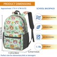 thumbnail image 3 of Multicolor Cat and Flower Green Pattern 17" School Backpacks for Teens,Waterproof Oxford Fabric,S-Shape Padded Straps for School,Travel,Hiking,Camping, 3 of 6
