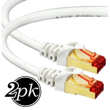 Cat 7 Ethernet Cable 2-pack (6 feet) Network LAN Patch Cable (Best Way To Hide Ethernet Cable)