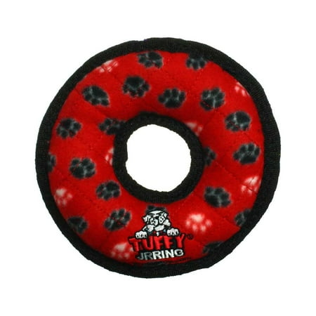 UPC: 0180181011016 | Tuffy Junior Ring Red Paw  Durable Dog Toy