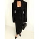 thumbnail image 5 of Chaqueta de Traje de Larga para Mujer, Color Liso, Cuello en V, Corte Entallado y Hombreras Negro M, 5 of 8
