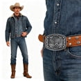 thumbnail image 5 of Cowboy Belt Buckles for Men American Flag Belt Buckle Vintage Rodeo Texas Big Cowboy Buckle, 5 of 5