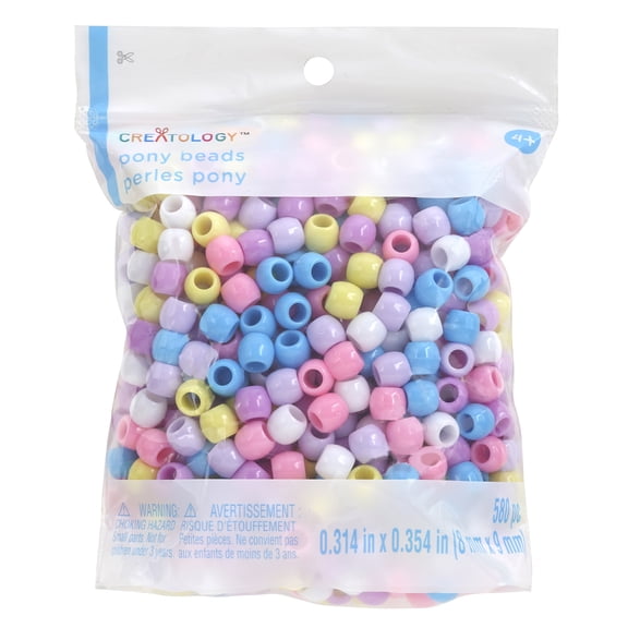 12 Packs: 580 ct. (6,960 total) Pastel Mixed Pony Beads by Creatology
