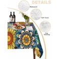 thumbnail image 5 of Boho Colorful Floral Suqare Tablecloth - 54 x 54 Inch, Spring Flower Botanical Sunflowers Plant Waterproof & StainResistant Tablecloth, Washable Oil-proof Table Cover for Dining/Party/Wedding/Buffet, 5 of 9