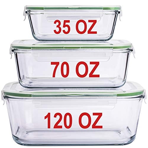 Recipientes de vidrio AGTrade para almacenamiento de alimentos con tapas Set de cazuela
