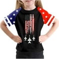 thumbnail image 2 of Amidoa Girls Short Sleeve Cute Graphic Crewneck Casual Summer Top Black,110, 2 of 4