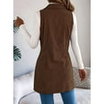thumbnail image 4 of Vestido de Mujer Color Caqui con Bloques de Color, Otoño, Larga, Rayas, Blazer Falso para Mujer. Café L, 4 of 10
