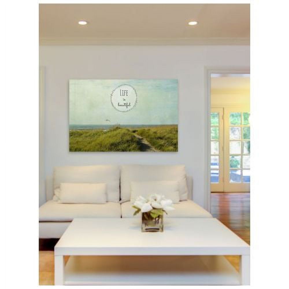 "Life Is Beautiful 2 Text" Painting Print on Wrapped Canvas
