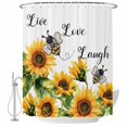 thumbnail image 2 of Shower Curtains for Bathroom, Sunflower Bee Waterproof Fabric Shower Curtain, Vintage Yellow Floral Farmhouse Watercolor Decorative Bathroom Curtain for Bathtub, 36"x72", No Hooks Included, 2 of 9