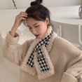 thumbnail image 3 of Women Winter Scarf Fashion Soft Plush Houndstooth Warm Scarf Windproof Scarf, 3 of 10