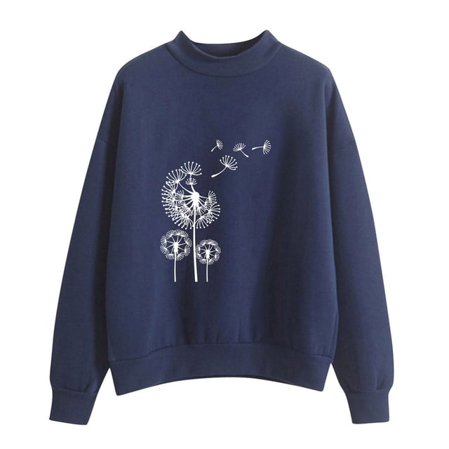 toraway Chandail à Capuche pour Femmes Fermeture à Glissière Coton Teal Automne Hiver Col Rond Couleur Unie Imprimé Manches Longues Chandail m