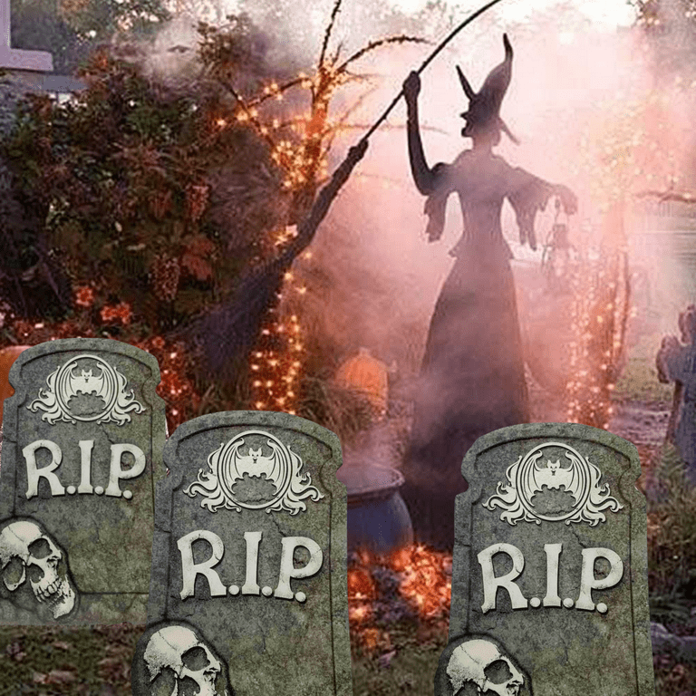 Halloween Graveyard Tombstone Decorations, Headstone Props Coffin Party  Ornament RIP Grave Stones for Outdoor Backyard Haunted House Garden Yard  Lawn Horror Home Party Favors 10.25 x 18.75- 2ct 